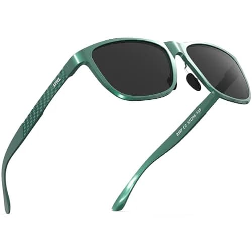 ATTCL Polarized Sunglasses Men Light Blue-Grey Rectangular Al-Mg Metal Ultralight UV400 Driving thumbnail 1