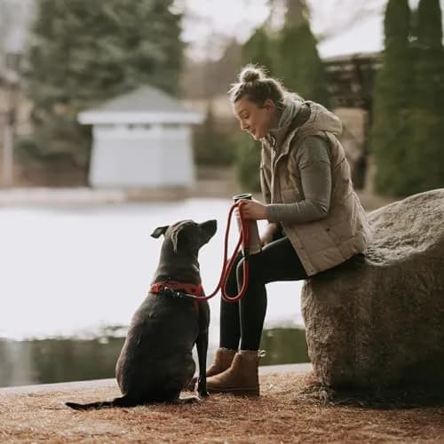 HOOZA Magnetic Rope Leash - Red, Medium | Quick Clip Magnetic Dog Leash with Heavy-Duty Rope thumbnail 7