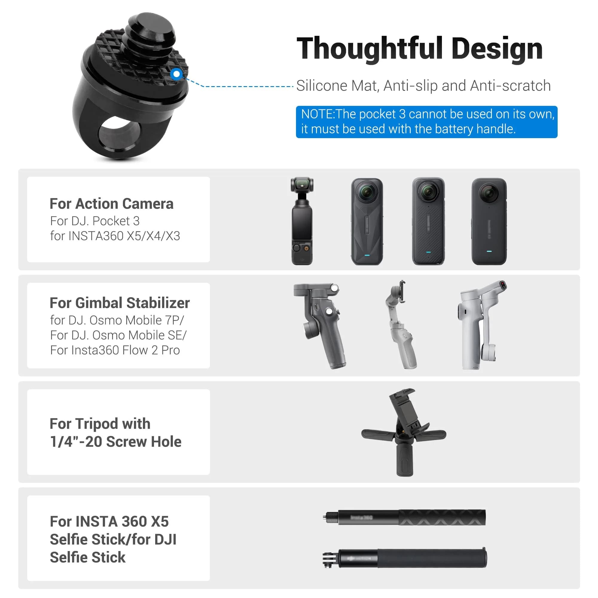 Kiorafoto Mini EVO Strap, Adjustable Nylon Camera Hand Wrist Strap Lanyard with 1/4"20 & Quick Release (Black) - view 9