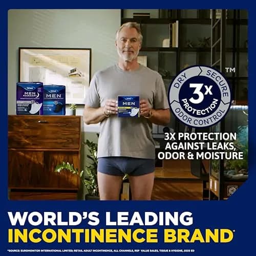 TENA Men Overnight Guards 120 ct | Discreet, Ultra-Absorbent, Odor-Controlled Incontinence Pads for Men thumbnail 7