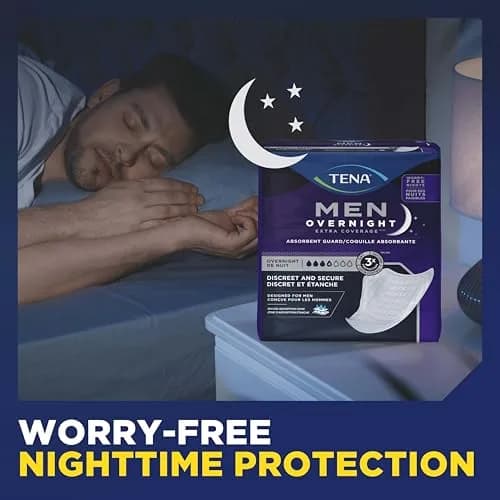TENA Men Overnight Guards 120 ct | Discreet, Ultra-Absorbent, Odor-Controlled Incontinence Pads for Men thumbnail 3