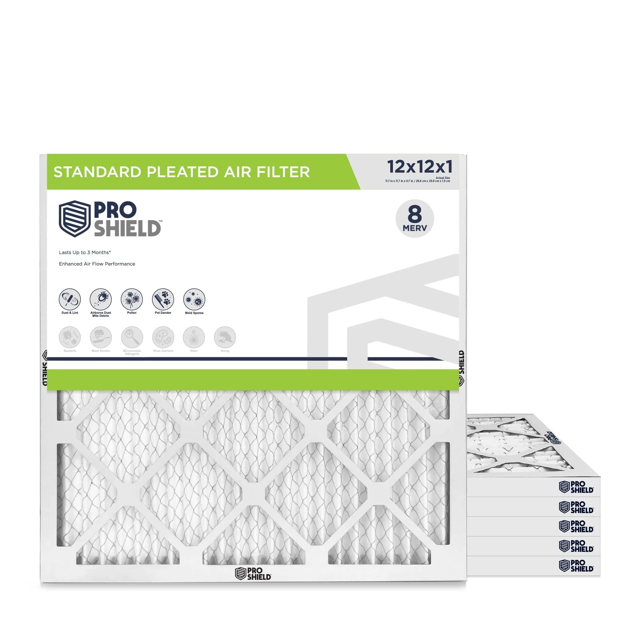 ProShield 12x12x1 MERV 8 HVAC Air Filter | 6 Pack for Indoor Air Quality - main product image