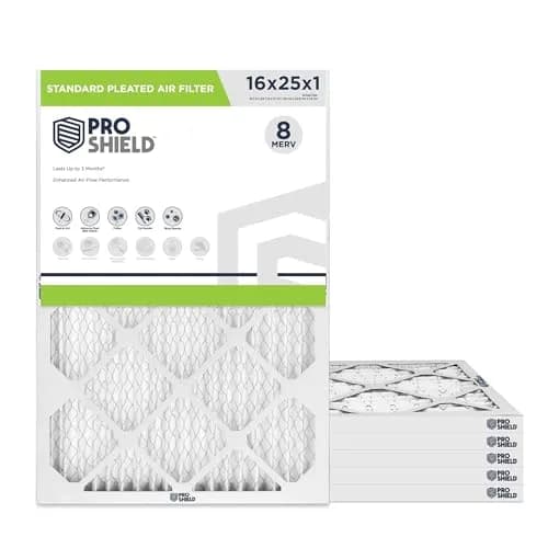 Proshield 16x25x1 MERV 8 HVAC Air Filter | 6 Pack, Made in USA, Pleated, 3-Month Life thumbnail 1