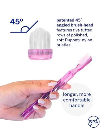 Supersmile New Generation 45° Long Toothbrush, Pink, Soft Bristle | Ergonomic, Dentist Recommended thumbnail 4