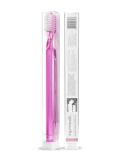 Supersmile New Generation 45° Long Toothbrush, Pink, Soft Bristle | Ergonomic, Dentist Recommended thumbnail 2