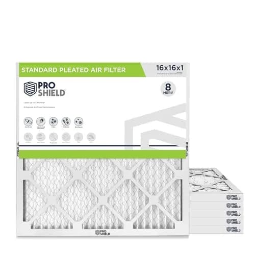 Proshield 16x16x1 MERV 8 Pleated HVAC Air Filter | 6 Pack for Indoor Air Quality thumbnail 1
