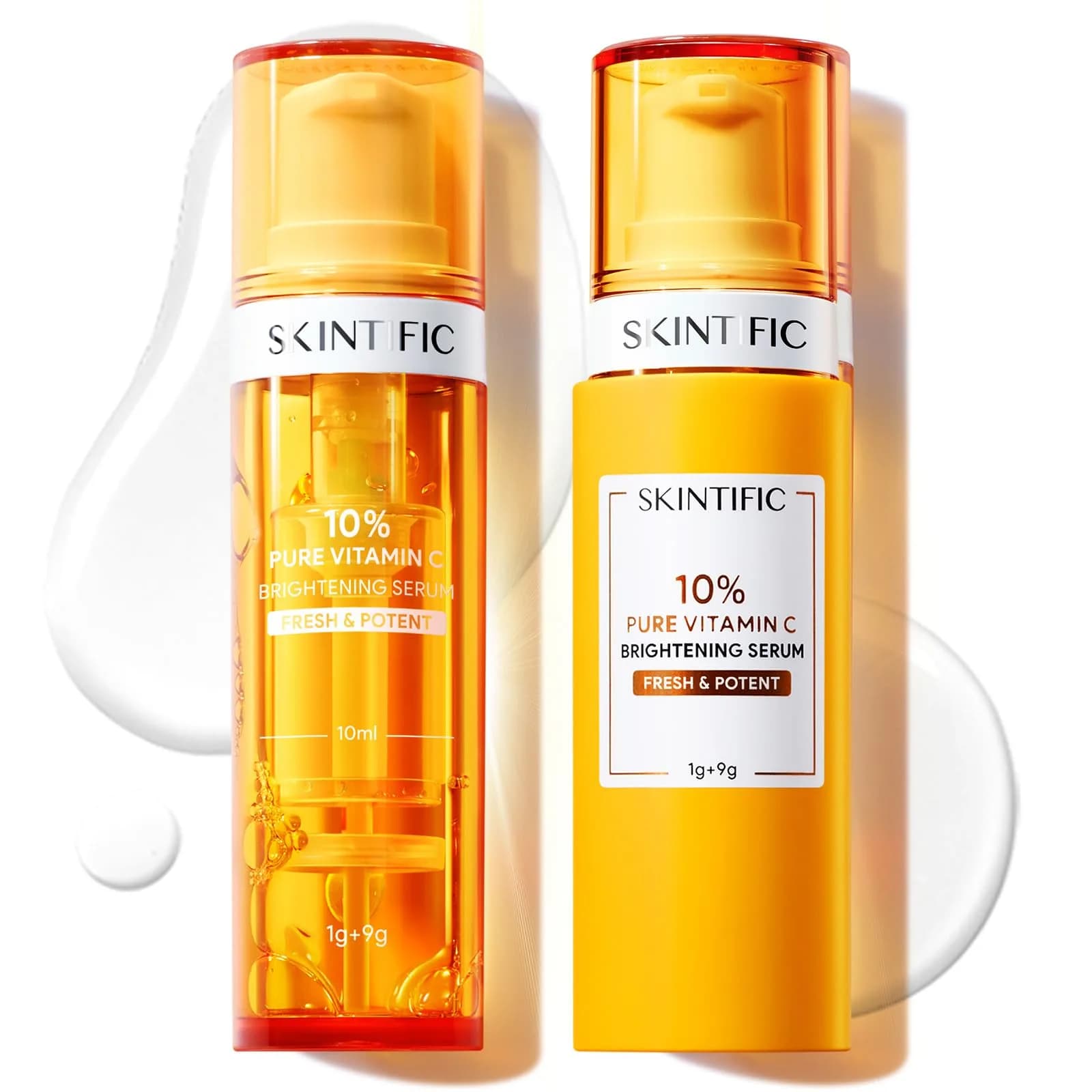 SKINTIFIC Dual-Chamber Vitamin C Serum with 10% Pure Vitamin C Powder | Fresh, Stable & Oxidation-Safe — Vitamin C