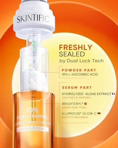 SKINTIFIC Dual-Chamber Vitamin C Serum with 10% Pure Vitamin C Powder | Fresh, Stable & Oxidation-Safe thumbnail 2