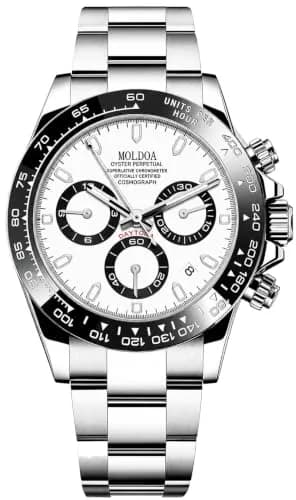 MASTOP Men's Panda Chronograph Quartz Watch 44mm (1.73 in) | Luxury Sports Watch with Silicone Strap thumbnail 1