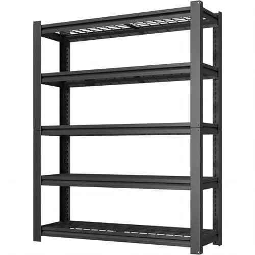 FOSTOKO Heavy Duty Garage Shelving 72"H x 35"W x 16"D | 5-Tier Adjustable Metal Storage Rack for Warehouse & Workshop thumbnail 1