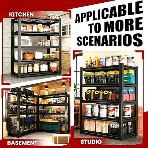 FOSTOKO Heavy Duty Garage Shelving 72"H x 35"W x 16"D | 5-Tier Adjustable Metal Storage Rack for Warehouse & Workshop thumbnail 6