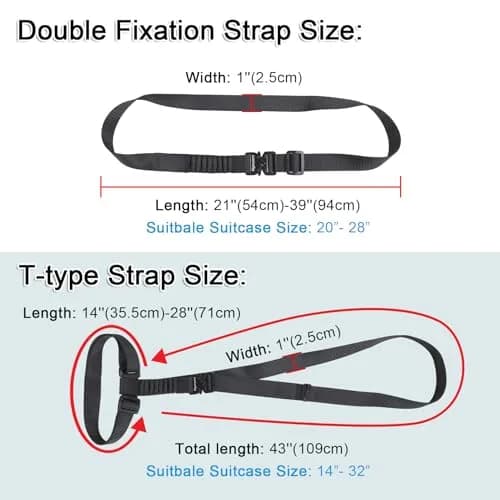 Vigorport Luggage Straps Metal Buckle with Nylon Straps | Connect 2 to 3 Suitcases thumbnail 5