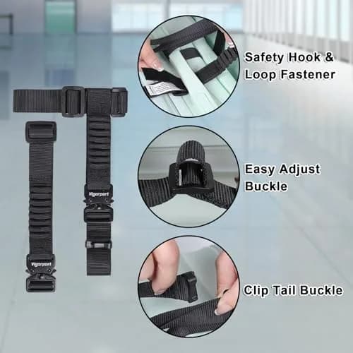 Vigorport Luggage Straps Metal Buckle with Nylon Straps | Connect 2 to 3 Suitcases thumbnail 2