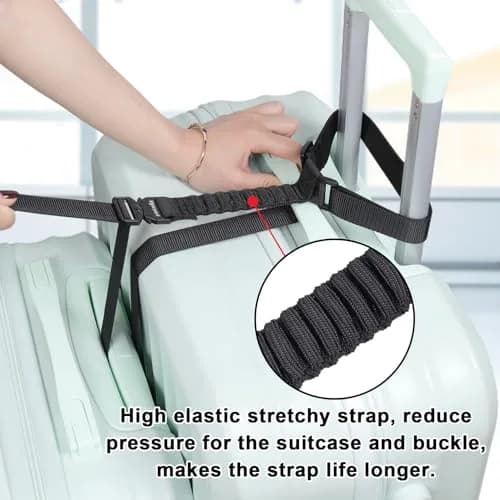 Vigorport Luggage Straps Metal Buckle with Nylon Straps | Connect 2 to 3 Suitcases thumbnail 3