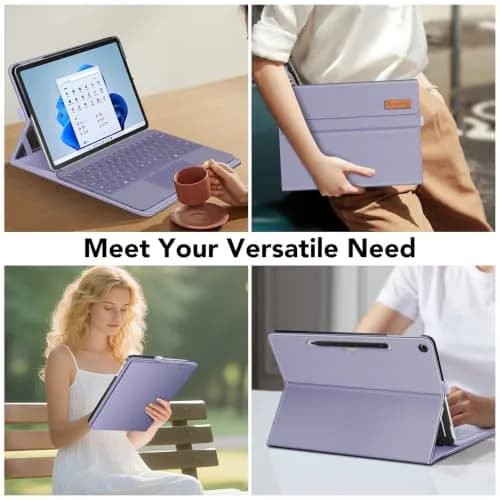 Fintie Portfolio Case for Microsoft Surface Pro 12 inch 1st Edition (2025) Lilac Purple | Multi-Angle Viewing Business Cover with Stylus Holder thumbnail 6