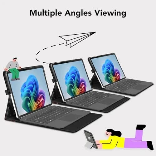 FINTIE Portfolio Case for Microsoft Surface Pro 12 inch 1st Edition (2025) | Multi-Angle Viewing & Premium Synthetic Leather thumbnail 4