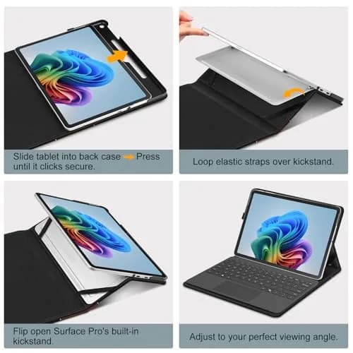 FINTIE Portfolio Case for Microsoft Surface Pro 12 inch 1st Edition (2025) | Multi-Angle Viewing & Premium Synthetic Leather thumbnail 9