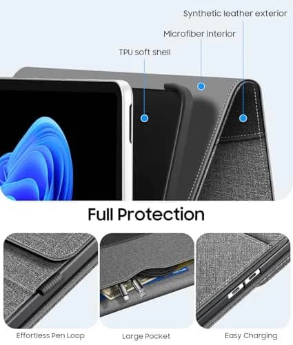 Fintie Protective Portfolio Case for Microsoft Surface Pro 12 inch (2025) | Multi-Angle Stand & Stylus Holder thumbnail 5