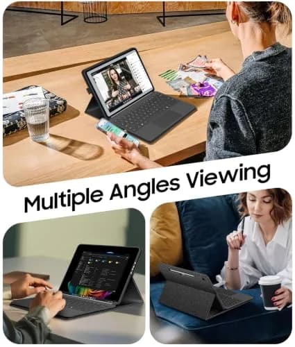 Fintie Protective Portfolio Case for Microsoft Surface Pro 12 inch (2025) | Multi-Angle Viewing Business TPU Back Cover with Pocket & Stylus Holder thumbnail 4
