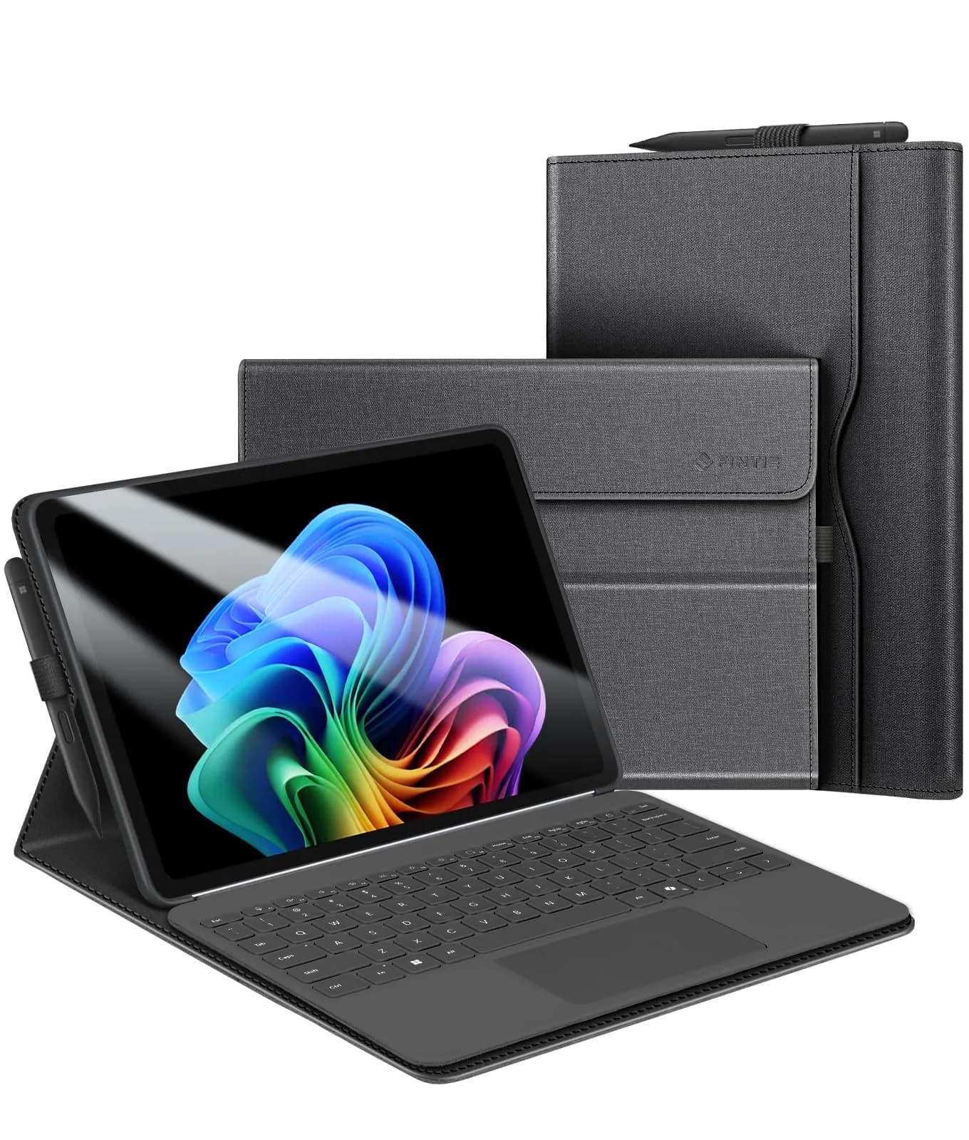Fintie Protective Portfolio Case for Microsoft Surface Pro 12 inch (2025) | Multi-Angle Viewing Business TPU Back Cover with Pocket & Stylus Holder - main product image