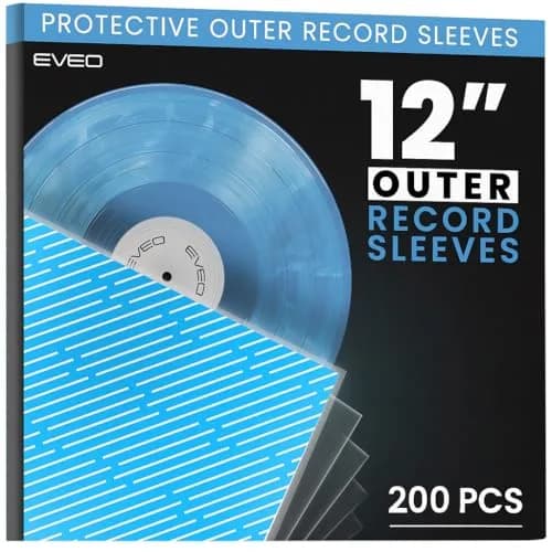 EVEO 200x Outer Vinyl Record Sleeves 3 Mil | Crystal Clear LP Album Covers 32.4 cm (12.75") thumbnail 1