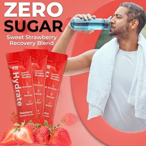 310 Nutrition Sugar Free Electrolytes Powder - Strawberry | Instant Hydration, Zero Sugar, Low Calories thumbnail 7