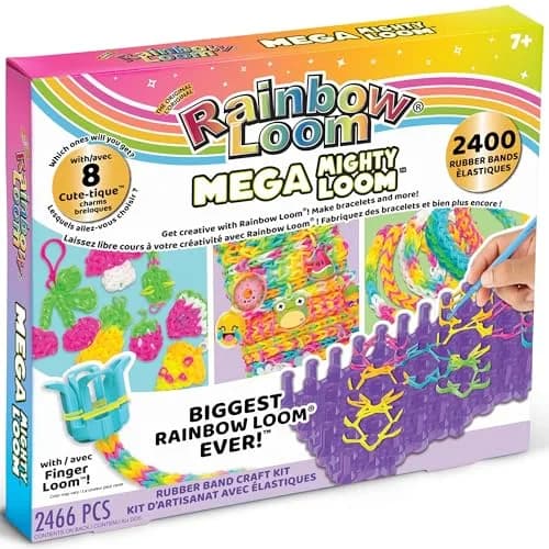Rainbow Loom Mega Mighty Loom - 2400 Rubber Band Jewelry Craft Kit | Taller Pins for Complex Designs thumbnail 8