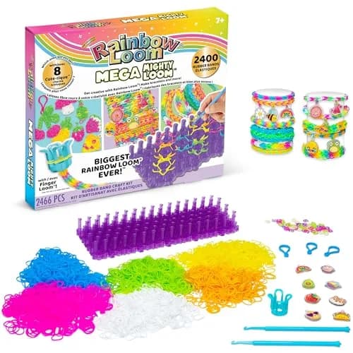 Rainbow Loom Mega Mighty Loom - 2400 Rubber Band Jewelry Craft Kit | Taller Pins for Complex Designs thumbnail 9