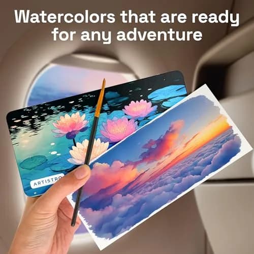 ARTISTRO Watercolor Paint Set with Palette & Brush Pens - 168 Colors | High-Quality Artist Watercolors thumbnail 5