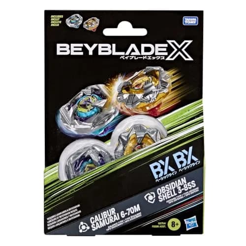 Beyblade X Calibur Samurai 6-70M BX & Obsidian Shell 3-85S BX | Dual Pack with 2 Right-Spinning Tops for Kids 8+ thumbnail 4