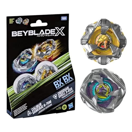 Beyblade X Calibur Samurai 6-70M BX & Obsidian Shell 3-85S BX | Dual Pack with 2 Right-Spinning Tops for Kids 8+ thumbnail 2
