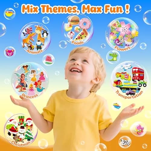 Sinceroduct 3D Puffy Stickers 64 Sheets (3200+ Stickers) | Assorted Colors, Non-Toxic, Reusable thumbnail 6
