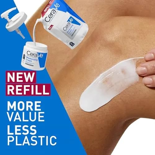 CeraVe Moisturizing Cream Body Lotion for Dry Skin 473ml (16oz Refill) | Hydrates Dry Skin with Hyaluronic Acid and Ceramides thumbnail 4