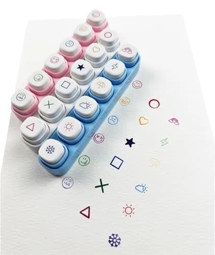 ZMLSED 6-in-1 Planner Stamp Set with Storage Case, 3-Pack | Portable Emoji Bujo Weather Themes for Bullet Journaling thumbnail 5
