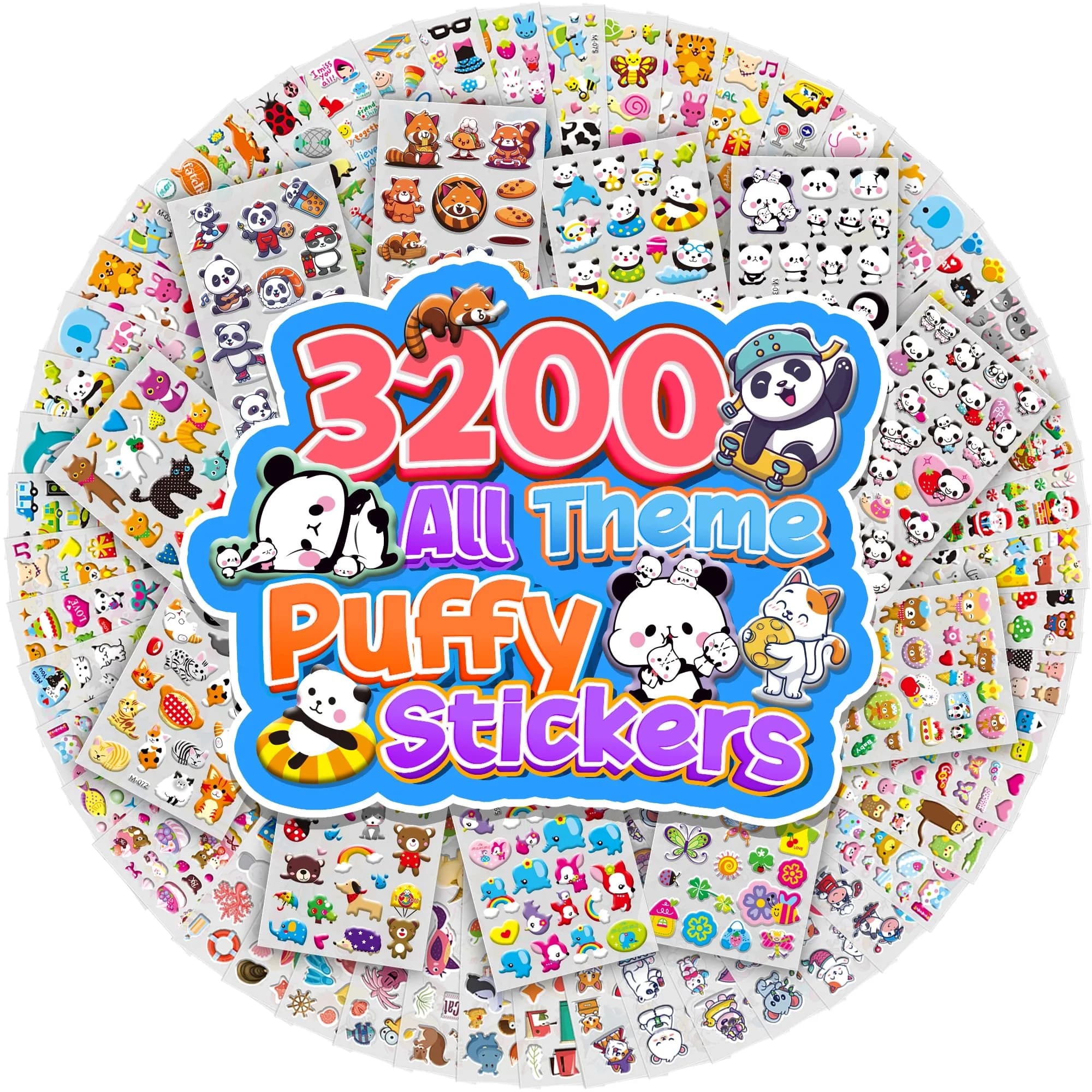 Sinceroduct 3D Stickers for Kids & Toddlers | 3200+ Puffy Reward Stickers for Classroom & Crafts — 3200-N0.3