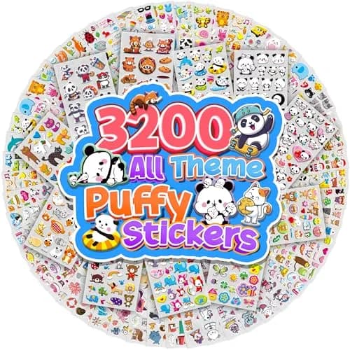 Sinceroduct 3D Stickers for Kids & Toddlers | 3200+ Puffy Reward Stickers for Classroom & Crafts thumbnail 1