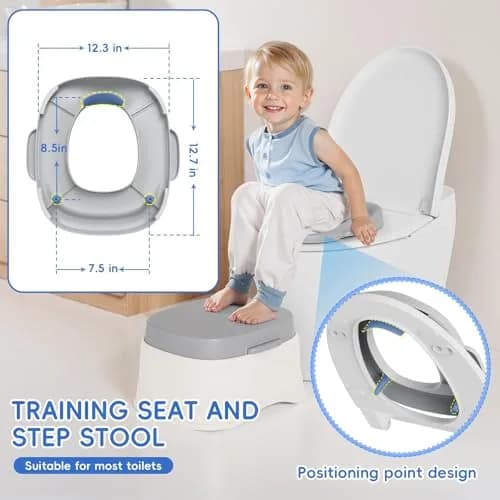 SRGAFIX 3-in-1 Potty Training Toilet | Toddler Potty Seat & Step Stool, Detachable, Safe & Portable thumbnail 5