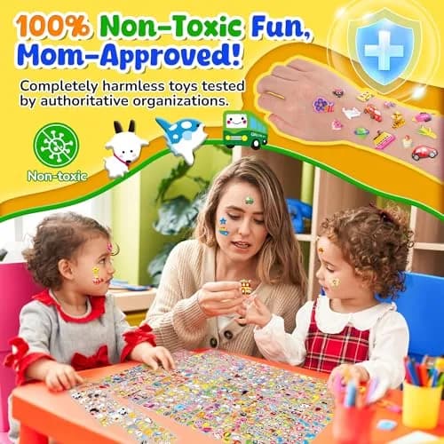 Sinceroduct 3D Puffy Stickers for Kids, 4000+ Designs, Assorted Colors | Non-Toxic & Reusable Craft Decals thumbnail 3