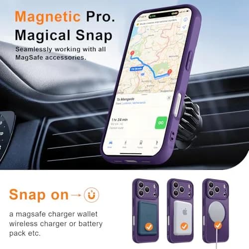 MOCCA Magnetic Shockproof Case for iPhone 17 Pro Max 6.9" | 38 N52+ Super Magnets, 2500GF, 40W Fast Charging thumbnail 4