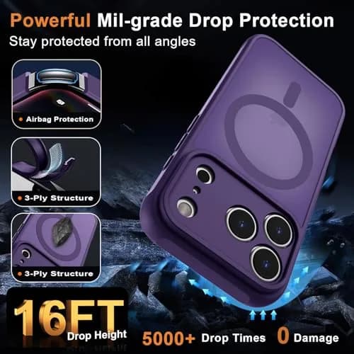 MOCCA Magnetic Shockproof Case for iPhone 17 Pro Max 6.9" | 38 N52+ Super Magnets, 2500GF, 40W Fast Charging thumbnail 5