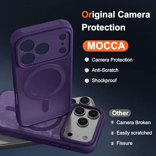 MOCCA Magnetic Shockproof Case for iPhone 17 Pro Max 6.9" | 38 N52+ Super Magnets, 2500GF, 40W Fast Charging thumbnail 3