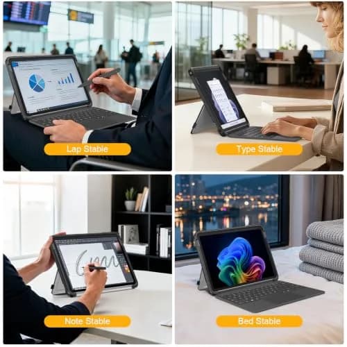 Fintie Rugged Case for Surface Pro 12 Inch 1st Edition 2025, Clear | Multi-Angle Stand, Type Cover Compatible, HD Clear, Shockproof, TPU Bumper, Hard Shell thumbnail 7