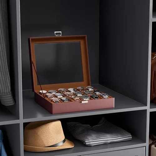 ProCase Watch Case for Men, 18 Slot with Glass Lid | Elegant Storage Organizer for Watches thumbnail 7
