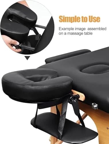 Kalolary Universal Face Cradle & Cushion for Massage Table, Adjustable Headrest & Pillow, Black | 8cm (3.15 Inch) Height thumbnail 4