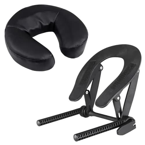 Kalolary Universal Face Cradle & Cushion for Massage Table, Adjustable Headrest & Pillow, Black | 8cm (3.15 Inch) Height thumbnail 1