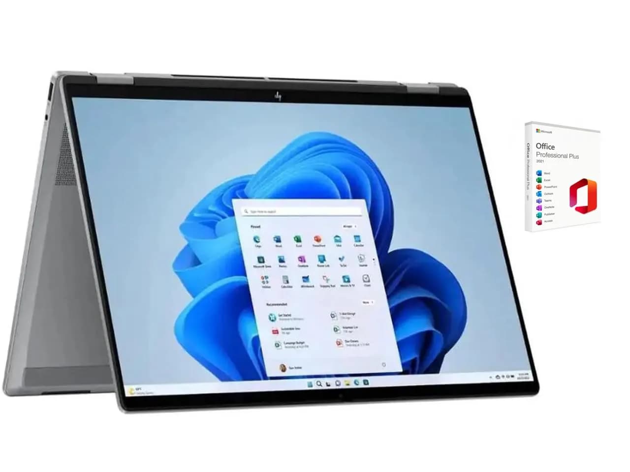 HP OmniBook X Flip 2-in-1 16" WUXGA Touchscreen Laptop | AMD Ryzen 5 220 |AMD Radeon 740M | Backlit | 8GB DDR5 | 512GB SSD | Meteor Silver | Windows 11 Pro - main product image