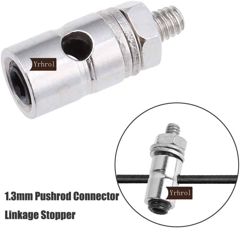 Yrhrol Adjustable Pushrod Connector Linkage Stopper 1.3mm + Z Push Rods 1.2x260mm + Nylon Control Horns | RC Airplane Parts Set - view 5