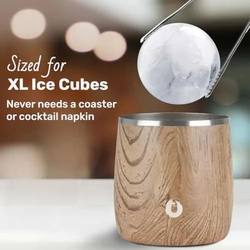 Snowfox Insulated Whiskey Glasses 11oz | Vacuum Sealed Stainless Steel Old Fashioned Glass, Gift for Men, Home Bar Accessories, Shimmer Gold thumbnail 5