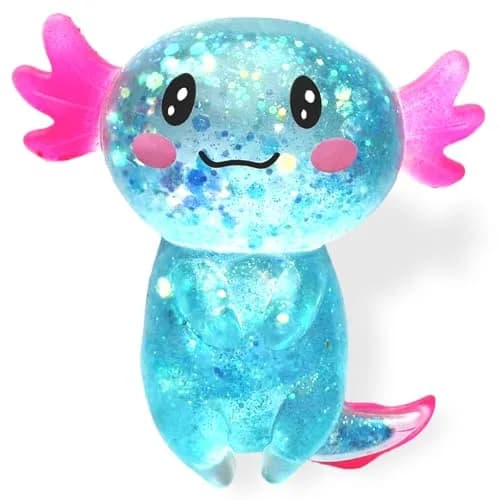 Puffwize Pink Axolotl Squishy Stress Toy | Non-Toxic & BPA-Free for Kids 3-6 — Blue