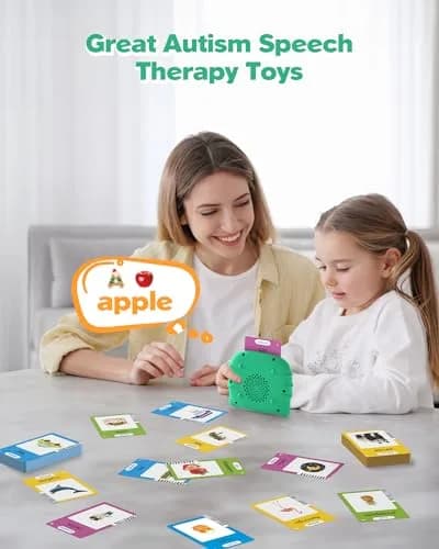 Airbition Talking Flash Cards for Toddlers 1-4 Years, Green | Montessori Language Learning Device with 224 Words thumbnail 4